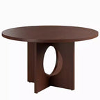 Table à manger ronde de 47" avec base piédestal robuste, peu encombrante pour le salon, la cuisine, l'appartement