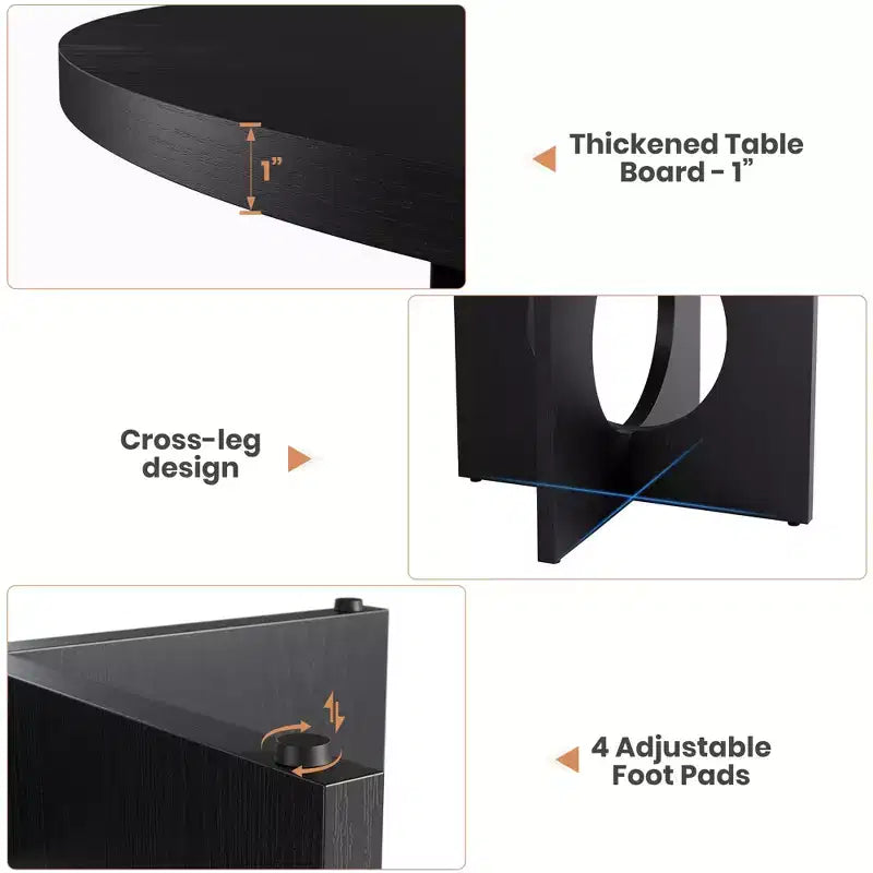Table à manger ronde de 47" avec base piédestal robuste, peu encombrante pour le salon, la cuisine, l'appartement