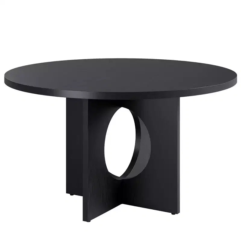 Table à manger ronde de 47" avec base piédestal robuste, peu encombrante pour le salon, la cuisine, l'appartement