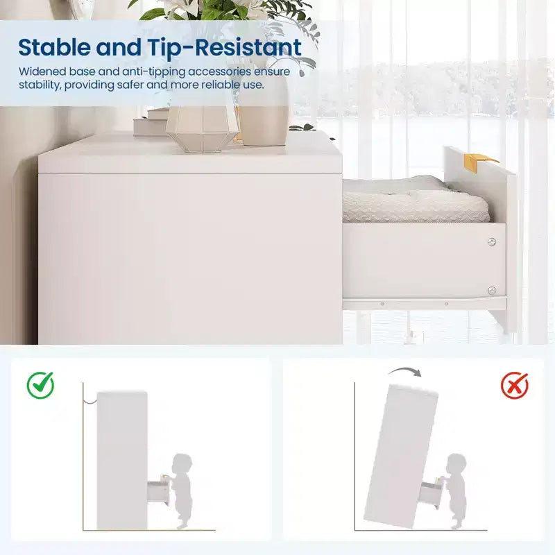 Commode 4 tiroirs, 98 cm de style moderne cannelé avec poignées dorées, rangement polyvalent pour chambre à coucher, salon, couloir et chambre d'enfant