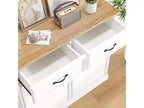 Meuble de rangement pour poubelle basculante - Armoire à poubelle dissimulée, peu encombrante et anti-animaux pour cuisine et salon (Blanc)