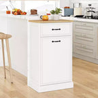 Meuble de rangement pour poubelle basculante - Armoire à poubelle dissimulée, peu encombrante et anti-animaux pour cuisine et salon (Blanc)