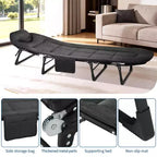 COZONY 79 Lit de camping pliant pour adultes avec coussin et oreiller, lit de couchage portable robuste pour usage intérieur et extérieur
