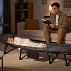 COZONY 79 Lit de camping pliant pour adultes avec coussin et oreiller, lit de couchage portable robuste pour usage intérieur et extérieur