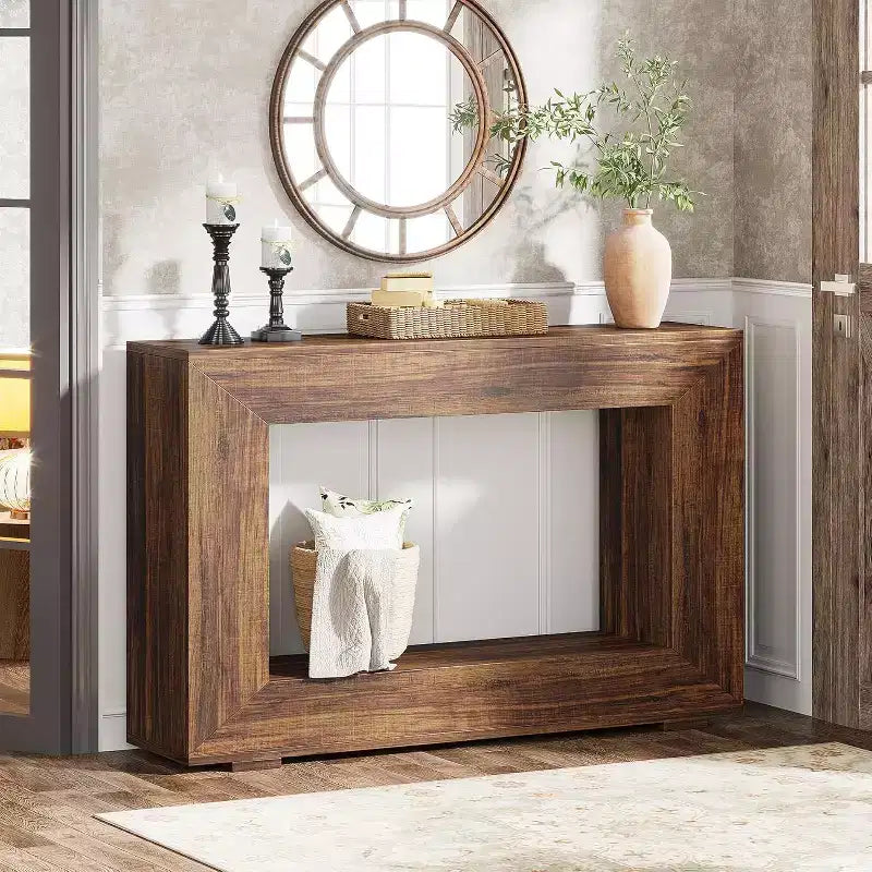 Tribesigns Table Console de Ferme de 119 cm avec Rangement, Table d'Appoint Industrielle pour Couloir, Entrée, Salon