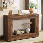 Tribesigns Table Console de Ferme de 119 cm avec Rangement, Table d'Appoint Industrielle pour Couloir, Entrée, Salon