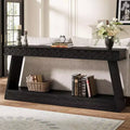 Lantine 71-Inch Modern Console Table, Extra Long 2-Tier Narrow Sofa Table with Storage for Entryway, Living Room, Hallway, Foyer, Black