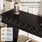 Table console moderne Lantine de 71 pouces, table de canapé étroite extra-longue à 2 niveaux avec rangement pour entrée, salon, couloir, foyer, noir