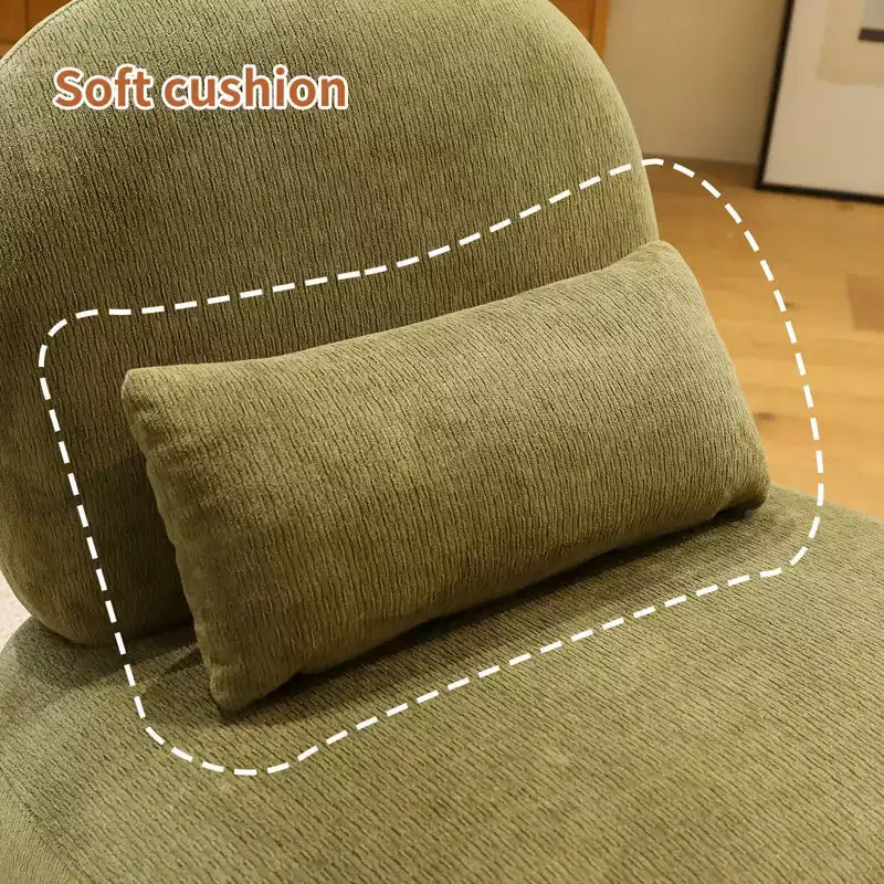TUYOHW Fauteuil d'appoint en velours avec pieds en bois, chaise latérale rembourrée moderne sans accoudoirs avec oreiller, chaise de lecture pour appartement, salon, chambre à coucher