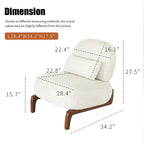 TUYOHW Fauteuil d'appoint en velours avec pieds en bois, chaise latérale rembourrée moderne sans accoudoirs avec oreiller, chaise de lecture pour appartement, salon, chambre à coucher