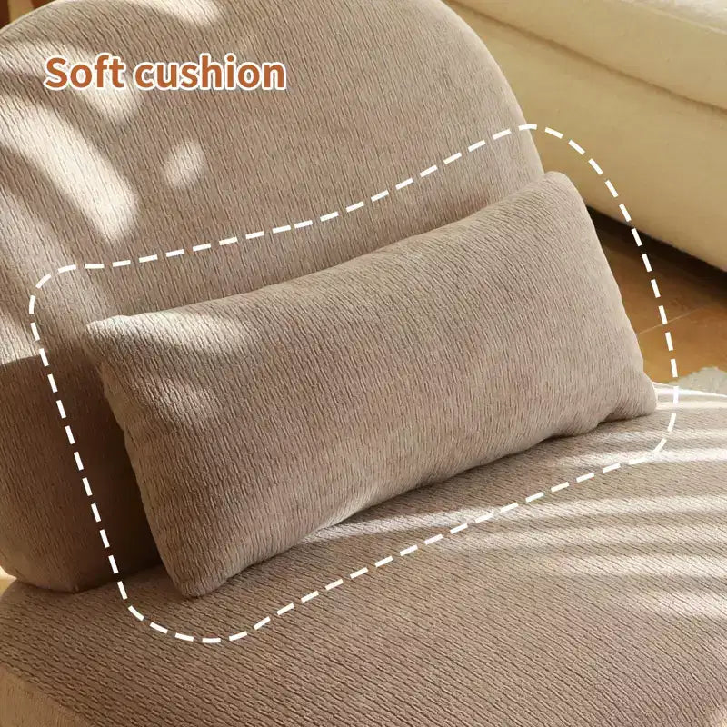 TUYOHW Fauteuil d'appoint en velours avec pieds en bois, chaise latérale rembourrée moderne sans accoudoirs avec oreiller, chaise de lecture pour appartement, salon, chambre à coucher