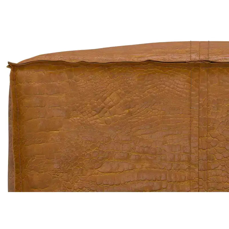 Wendal Pouf carré bohème de 45 cm de large en cuir véritable