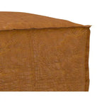Wendal Pouf carré bohème de 45 cm de large en cuir véritable