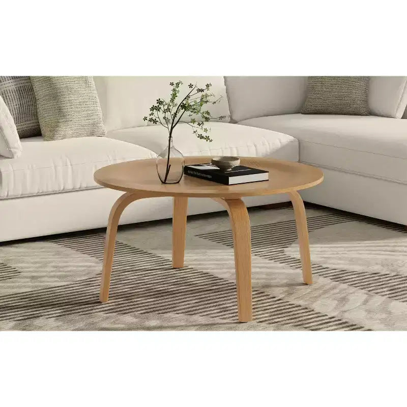 Table basse ronde contemporaine Willie de 34 po de largeur