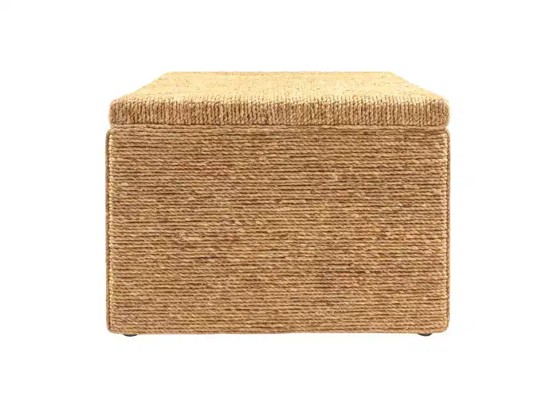 Table basse en jacinthe d'eau tressée et bois d'acacia Storied Home
