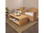 Table basse en jacinthe d'eau tressée et bois d'acacia Storied Home