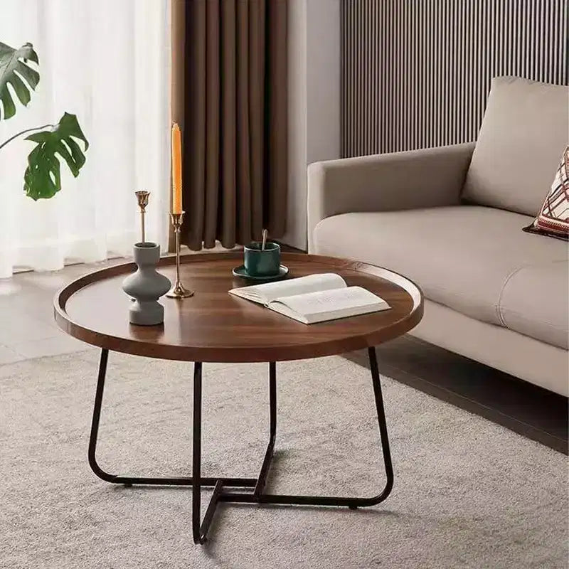 Lot de 2 petites tables basses gigognes rondes, tables d'appoint modernes du milieu du siècle, tables basses circulaires pour salon, chambre et bureau
