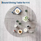 Acekool Table à Manger Ronde 47, Table de Cuisine de Ferme pour 4 Personnes, Table en Bois pour Salle à Manger, Salon ou Cuisine
