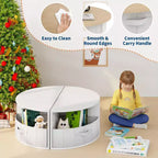 Ensemble table et chaises pour enfants, 5 pièces, table ronde en bois gigogne pour enfants, multi-activités, avec 4 tabourets de rangement et 4 tiroirs en tissu
