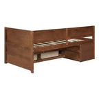 Lit de repos double en bois Luxystar avec 4 tiroirs et étagères