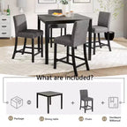sumyeg Ensemble de 5 pièces de table haute de comptoir avec 4 chaises pour cuisine ou salle à manger