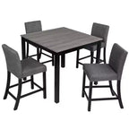 sumyeg Ensemble de 5 pièces de table haute de comptoir avec 4 chaises pour cuisine ou salle à manger