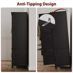 Armoire penderie avec 4 portes, armoire en bois de 182 cm avec tringle, armoire haute avec 18 étagères réglables pour chambre à coucher, vêtements