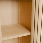 GDFStudio Xinyi Armoire de rangement haute de style rustique à 5 niveaux en bambou avec une porte, 65H