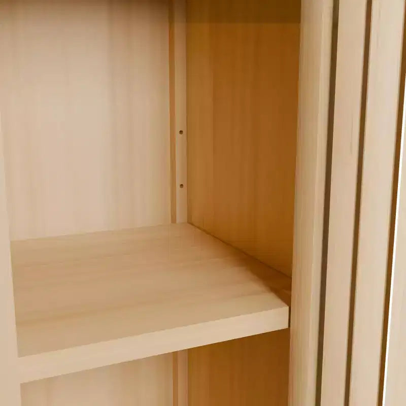 GDFStudio Xinyi Armoire de rangement haute de style rustique à 5 niveaux en bambou avec une porte, 65H