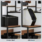 TUYOHW Bureau d'ordinateur, Bureau d'ordinateur de maison avec support CPU, étagère réversible à 4 niveaux, support d'écran, bureau d'écriture pour bureau à domicile, étude, petits espaces
