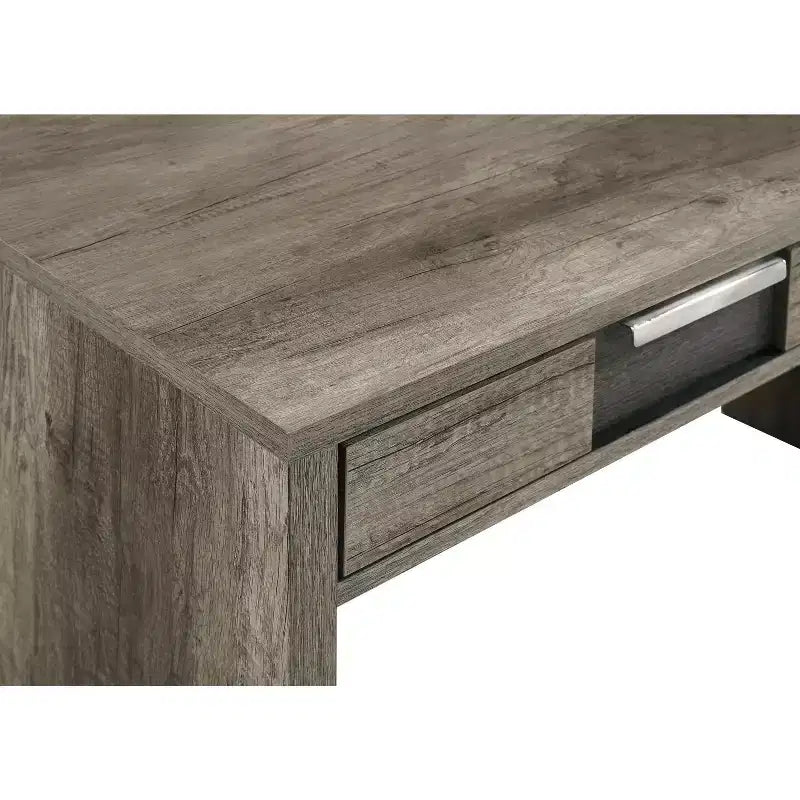 TUYOHW Bureau informatique moderne en bois de 122 cm, bureau d'écriture avec deux tiroirs, bureau de rangement pour le bureau à domicile, le bureau ou la chambre à coucher