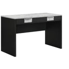 TUYOHW Bureau informatique moderne en bois de 122 cm, bureau d'écriture avec deux tiroirs, bureau de rangement pour le bureau à domicile, le bureau ou la chambre à coucher