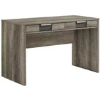 TUYOHW Bureau informatique moderne en bois de 122 cm, bureau d'écriture avec deux tiroirs, bureau de rangement pour le bureau à domicile, le bureau ou la chambre à coucher