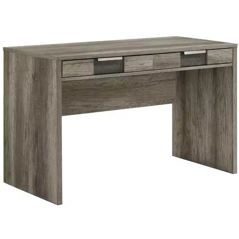 TUYOHW Bureau informatique moderne en bois de 122 cm, bureau d'écriture avec deux tiroirs, bureau de rangement pour le bureau à domicile, le bureau ou la chambre à coucher