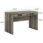 TUYOHW Bureau informatique moderne en bois de 122 cm, bureau d'écriture avec deux tiroirs, bureau de rangement pour le bureau à domicile, le bureau ou la chambre à coucher