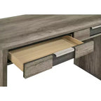 TUYOHW Bureau informatique moderne en bois de 122 cm, bureau d'écriture avec deux tiroirs, bureau de rangement pour le bureau à domicile, le bureau ou la chambre à coucher