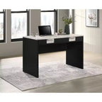 TUYOHW Modern 48 Wooden Computer Desk,Writing Desk with Two Drawers,Storage Working Desk for Home Office,Study,Bedroom