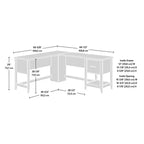 TUYOHW 58.66 Bureau d'angle en L, Bureau d'ordinateur avec tiroir de classement, étagère inférieure, passe-câbles, bureau pour bureau à domicile, étude, chambre à coucher