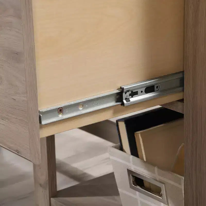 TUYOHW 58.66 Bureau d'angle en L, Bureau d'ordinateur avec tiroir de classement, étagère inférieure, passe-câbles, bureau pour bureau à domicile, étude, chambre à coucher