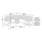 TUYOHW 58.66 Bureau d'angle en L, Bureau d'ordinateur avec tiroir de classement, étagère inférieure, passe-câbles, bureau pour bureau à domicile, étude, chambre à coucher