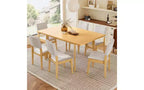 TUYOHW 60 Table de cuisine rectangulaire pour 4, table à manger minimaliste avec cadre en bois massif, table polyvalente pour salle à manger, salon, capacité de 204 kg