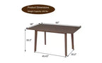 TUYOHW 60 Table de cuisine rectangulaire pour 4, table à manger minimaliste avec cadre en bois massif, table polyvalente pour salle à manger, salon, capacité de 204 kg