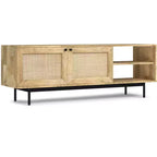 Sterling 54 inch Wide Solid Wood Transitional TV Stand in Black For TVs up to 60 inches