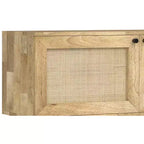 Meuble TV Sterling de 54 po de large en bois massif de style transitionnel, de couleur noire, pour téléviseurs de 60 po maximum