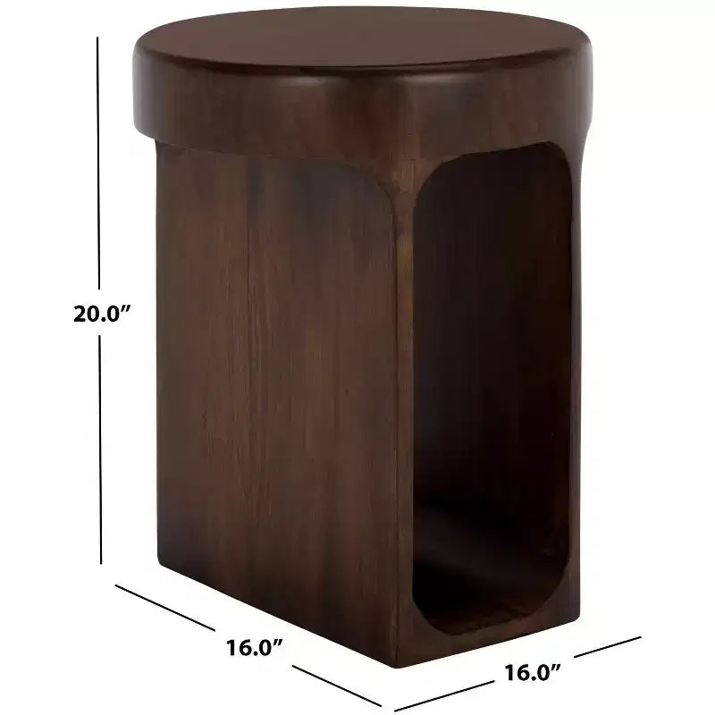 Table d'appoint ronde Lobone - ACC3265 - Marron foncé - Safavieh