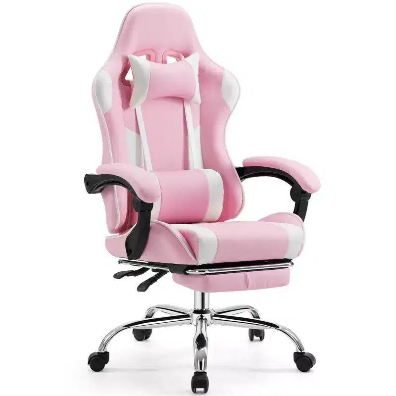Chaise de jeu ergonomique TUYOHW avec repose-pieds, fauteuil inclinable en cuir PU avec appuie-tête et accoudoir fixe, chaise d'ordinateur pour le bureau et l'étude