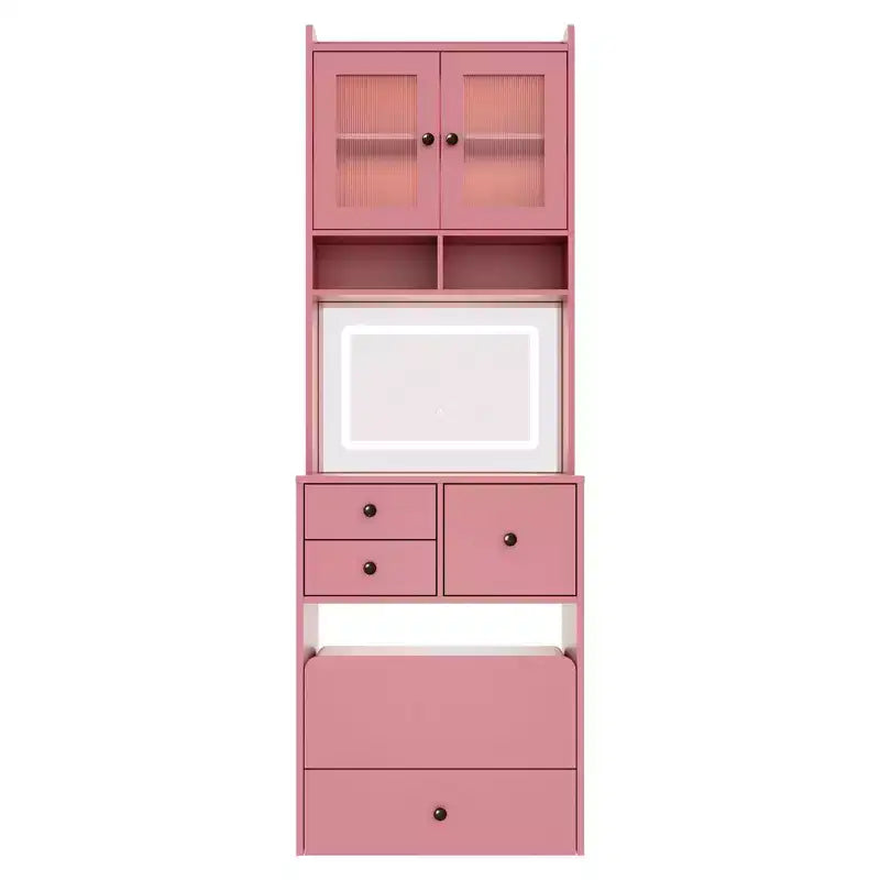 Coiffeuse compacte, Coiffeuse de maquillage avec miroir et lumières, Ensemble de coiffeuse blanche avec station de recharge, Petite coiffeuse pour filles et chaise de rangement