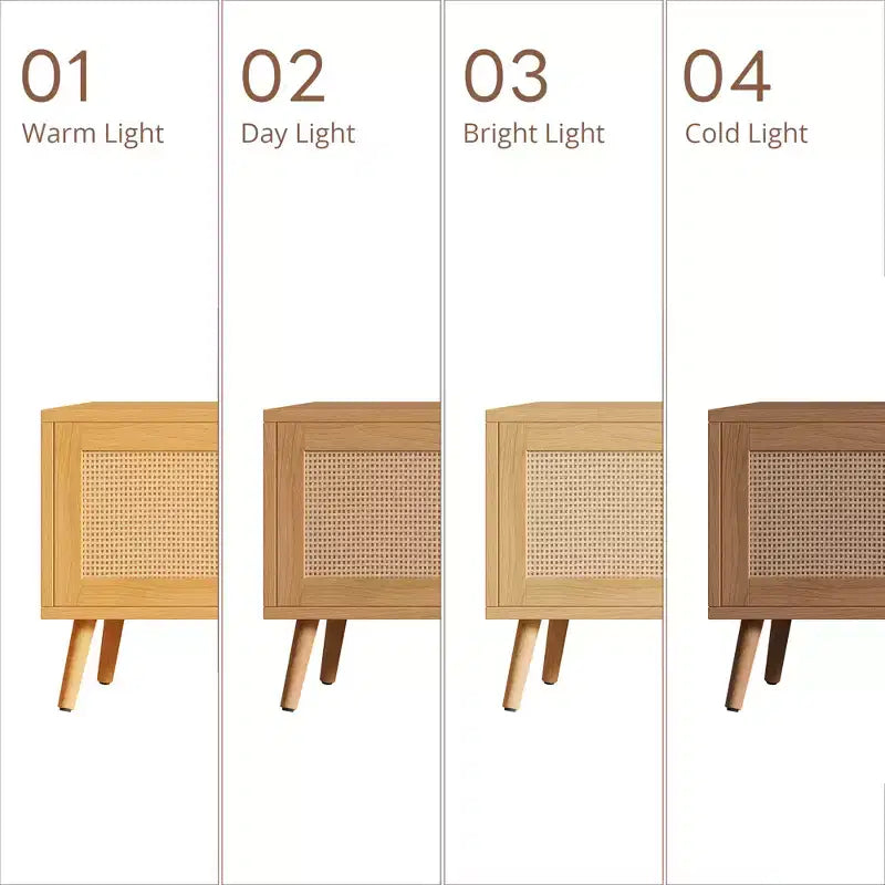 Meuble TV 178 cm, console média moderne avec portes en rotin, convient aux téléviseurs jusqu'à 80 pouces, rangement, 2 tiroirs, trous passe-câbles, meuble TV de salon
