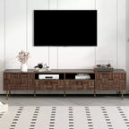 JVNOXK Mid Century TV Stand with 2 Drawers, Media Console Table for TVs up to 85'', Entertainment Center with Storage for Living room, Bedroom