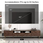 Meuble TV scandinave JVNOXK avec 2 tiroirs, console multimédia pour TV jusqu'à 85'', meuble de divertissement avec rangement pour salon, chambre à coucher